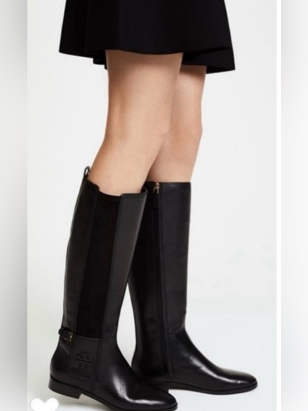 Tory Burch Wyatt black leather Riding Boots